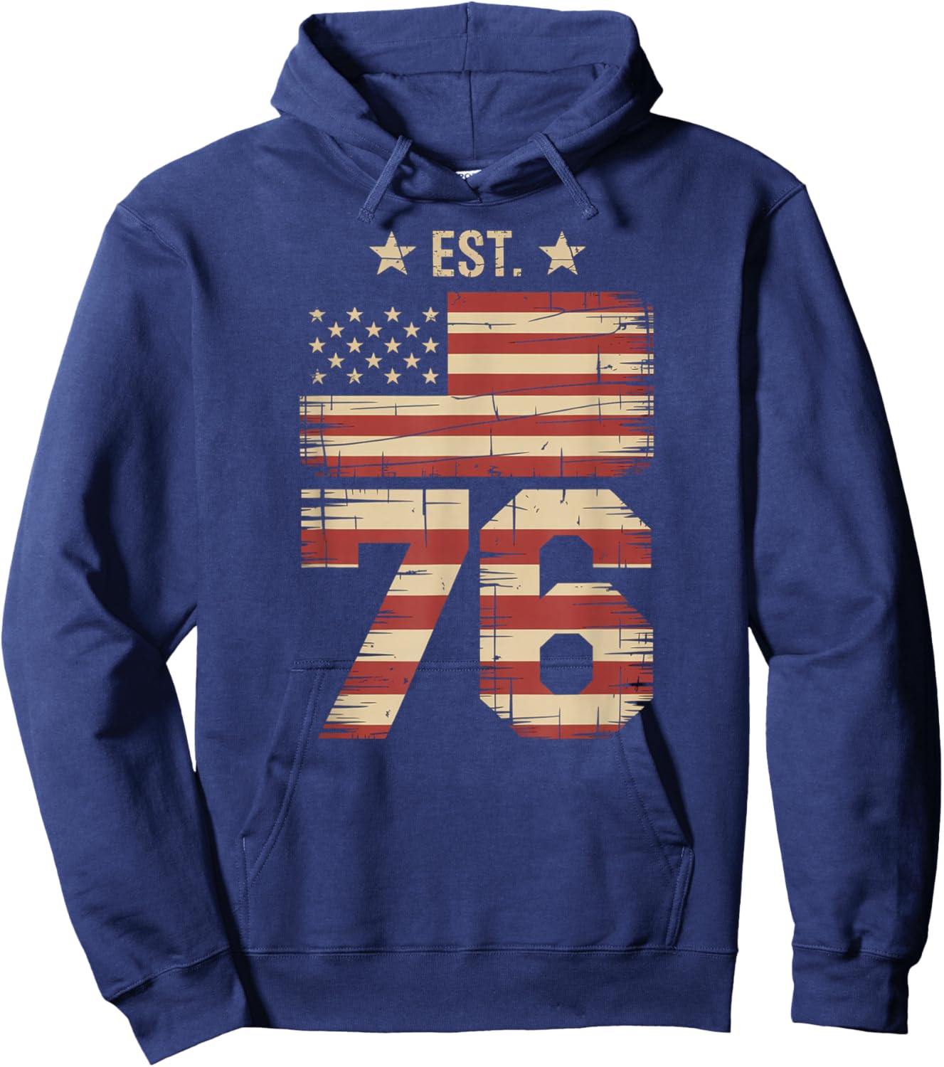 4th of July 6 7 USA Flag Patriotic Independence 76 Hoodie - Hoodie | Navy