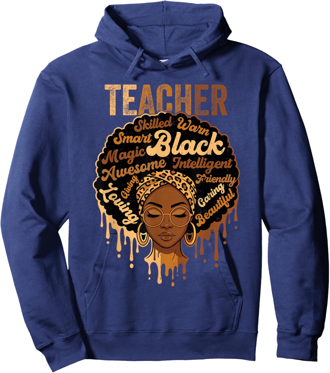 Black Teacher Black History Melanin African Educator Hoodie - Hoodie | Navy