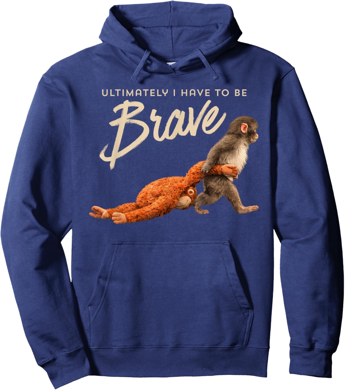 Monkey Punch Ultimately I Have to Be Brave Trend Meme Hoodie - Hoodie | Navy