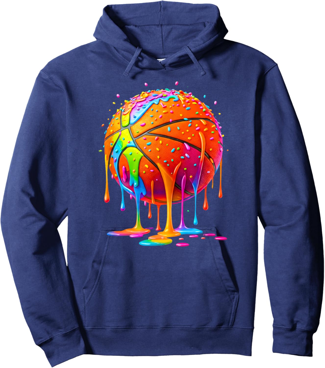 Basketball Ice Cream Drip Sport Bball Hoodie - Hoodie | Navy