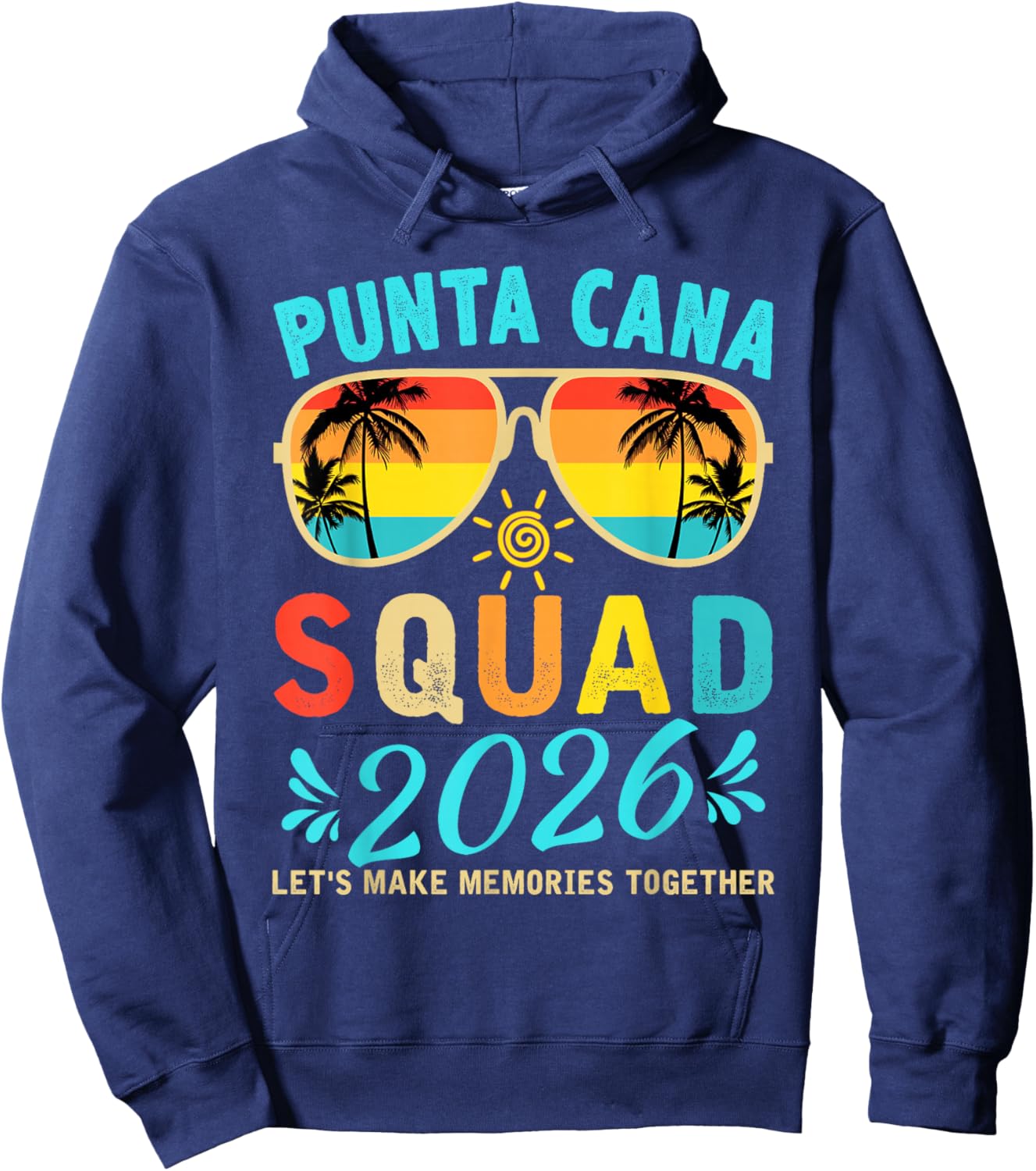 Punta Cana Squad 2026 Funny Groovy Reunion Friends Trip Hoodie - Hoodie | Navy