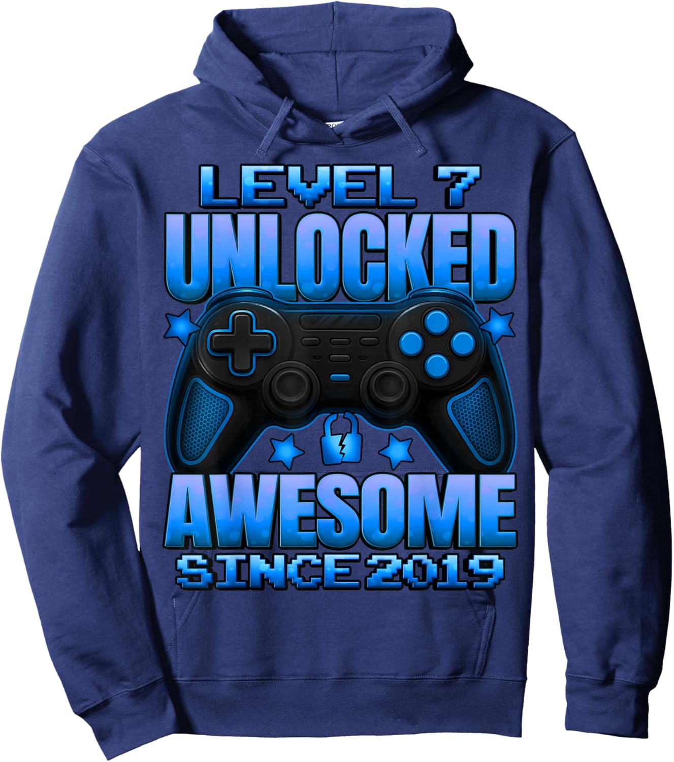 Level 7 Unlocked 7 Year Old Gifts for Boys 7th Birthday Boy Hoodie - Hoodie | Navy