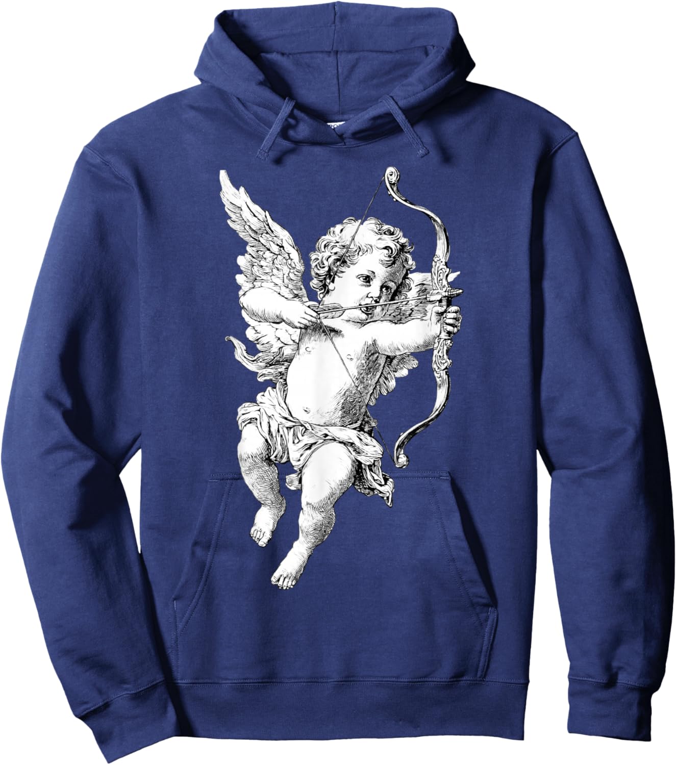 Retro Cherub Angel Cupid Vintage Aesthetic Valentine Day Hoodie - Hoodie | Navy