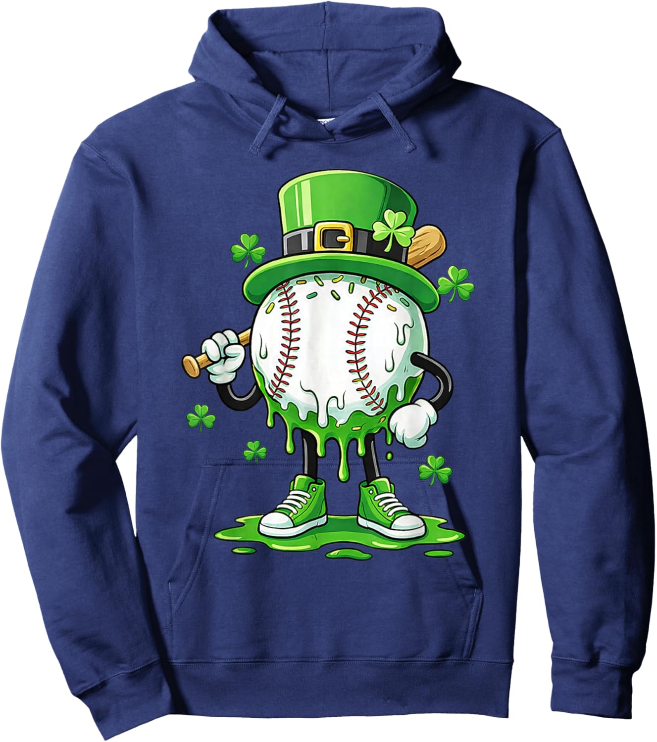Baseball Green Drip Ice Cream Youth Boy St Patricks Day Hoodie - Hoodie | Navy
