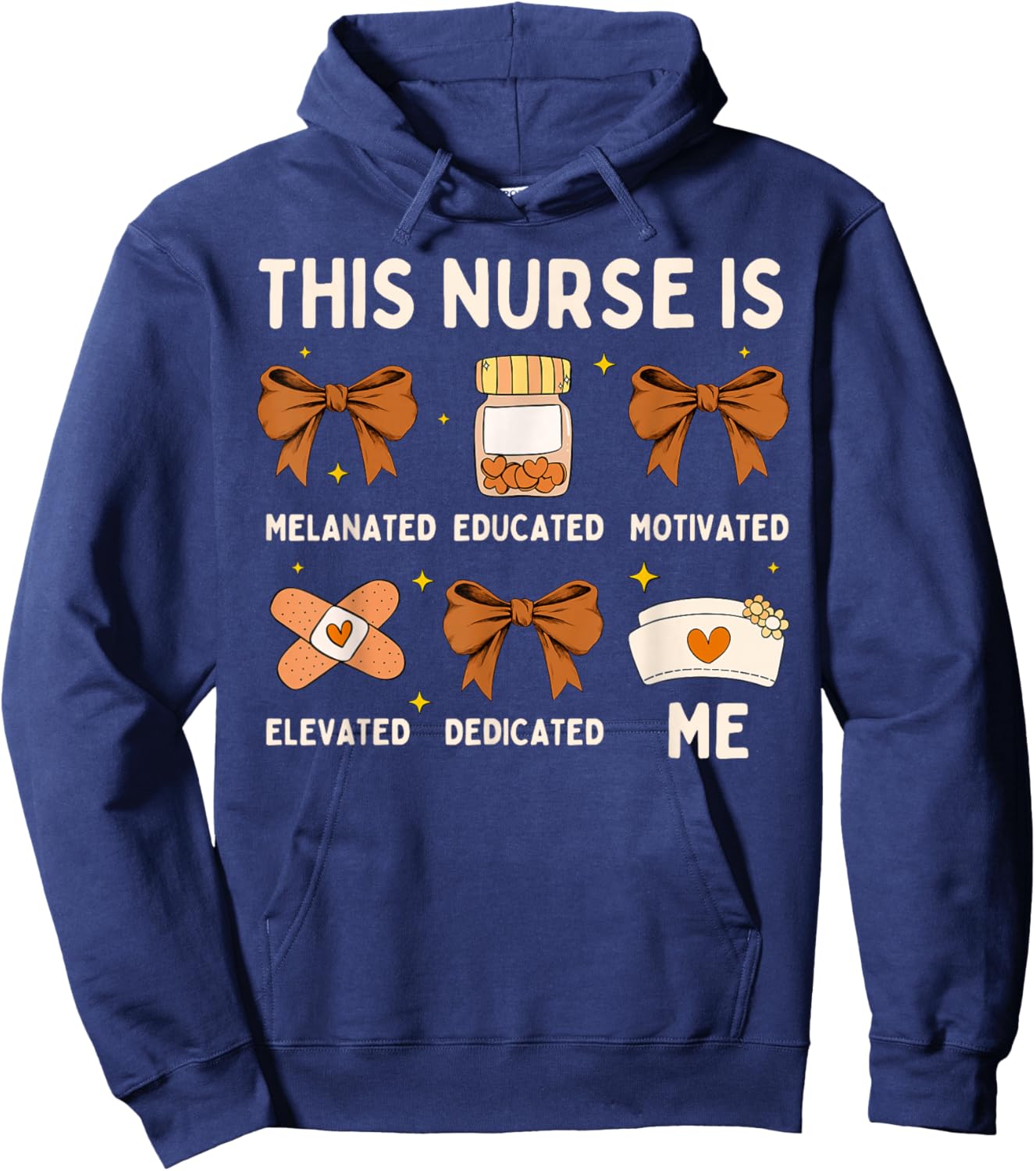 Black History Month African American Nurse for Melanin Women Hoodie - Hoodie | Navy
