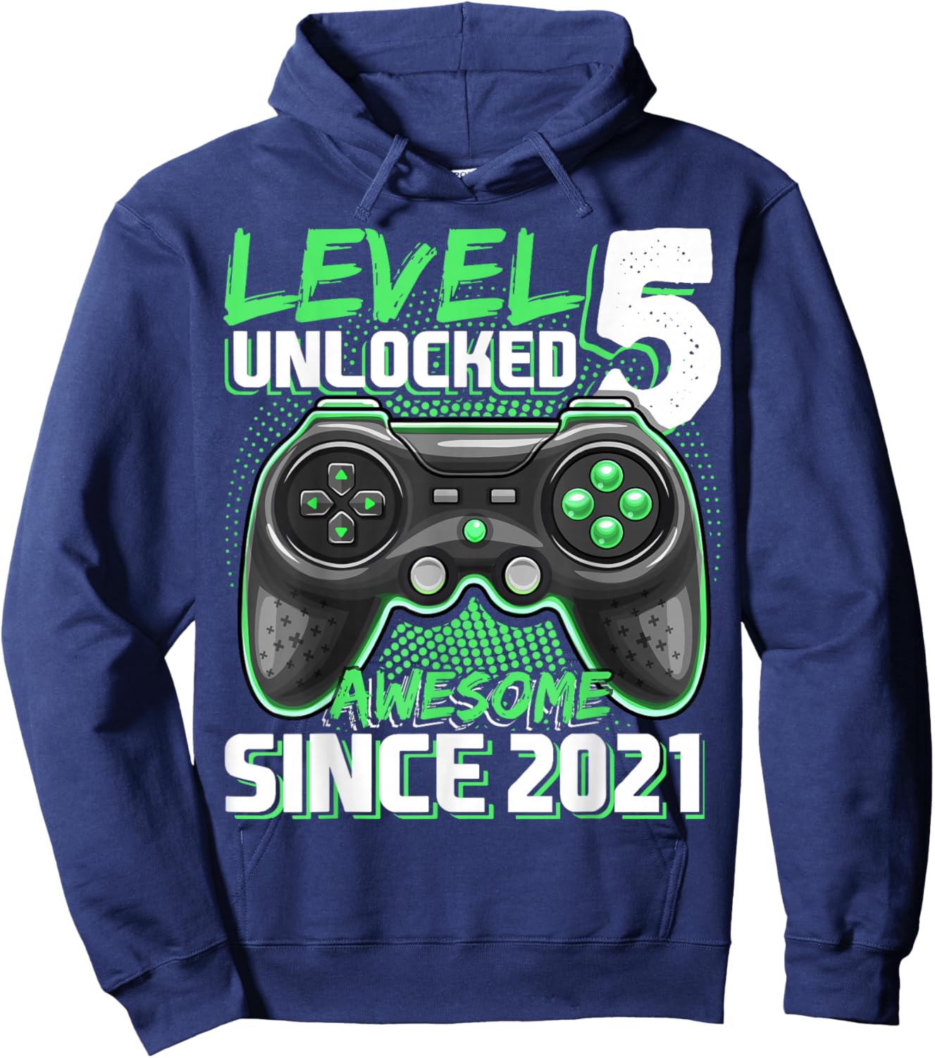 Level 5 Unlocked Birthday Boy Gamer 5 Year Video Game 2021 Hoodie - Hoodie | Navy