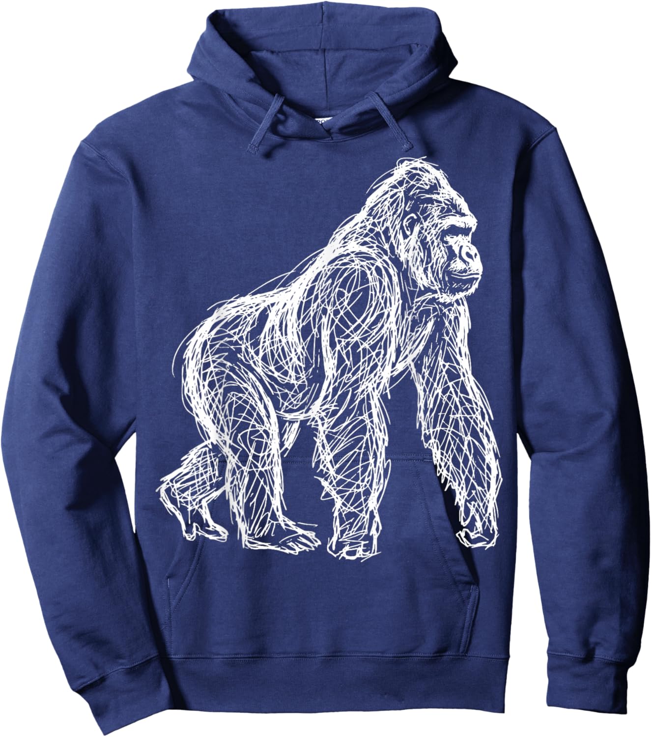 Gorilla Line Art Hoodie - Hoodie | Navy