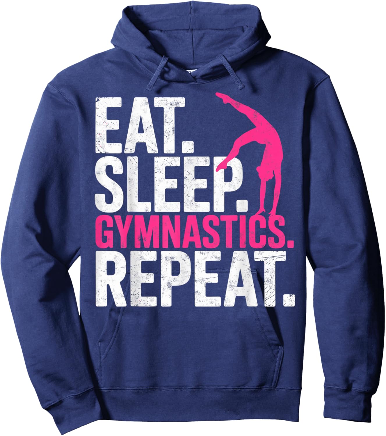 Funny Girl Gymnast Eat Sleep Rhythmic Gymnastics Repeat Hoodie - Hoodie | Navy