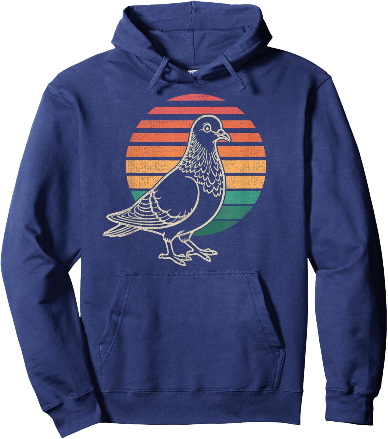 Pigeon Lover Bird Animal Retro 70s Hoodie - Hoodie | Navy
