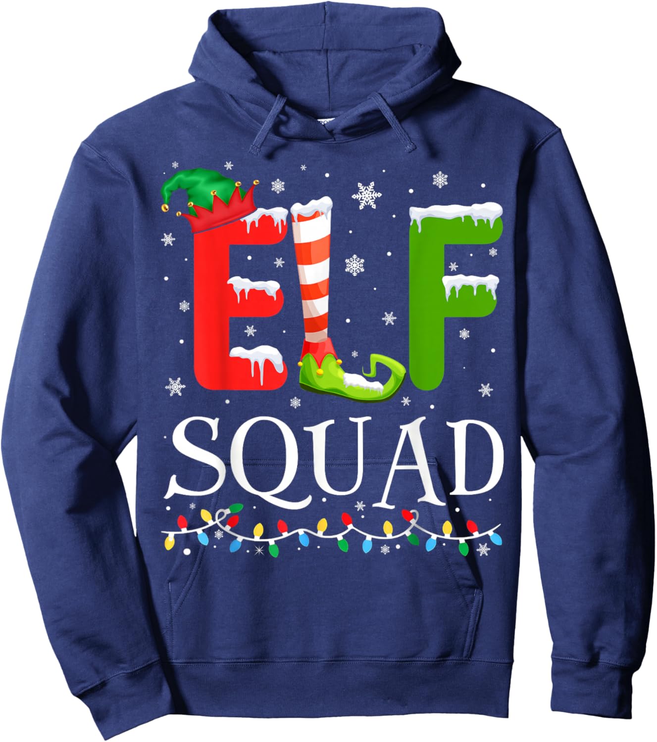 Elf Family Christmas Pajamas Xmas Elf Squad Hoodie - Hoodie | Navy