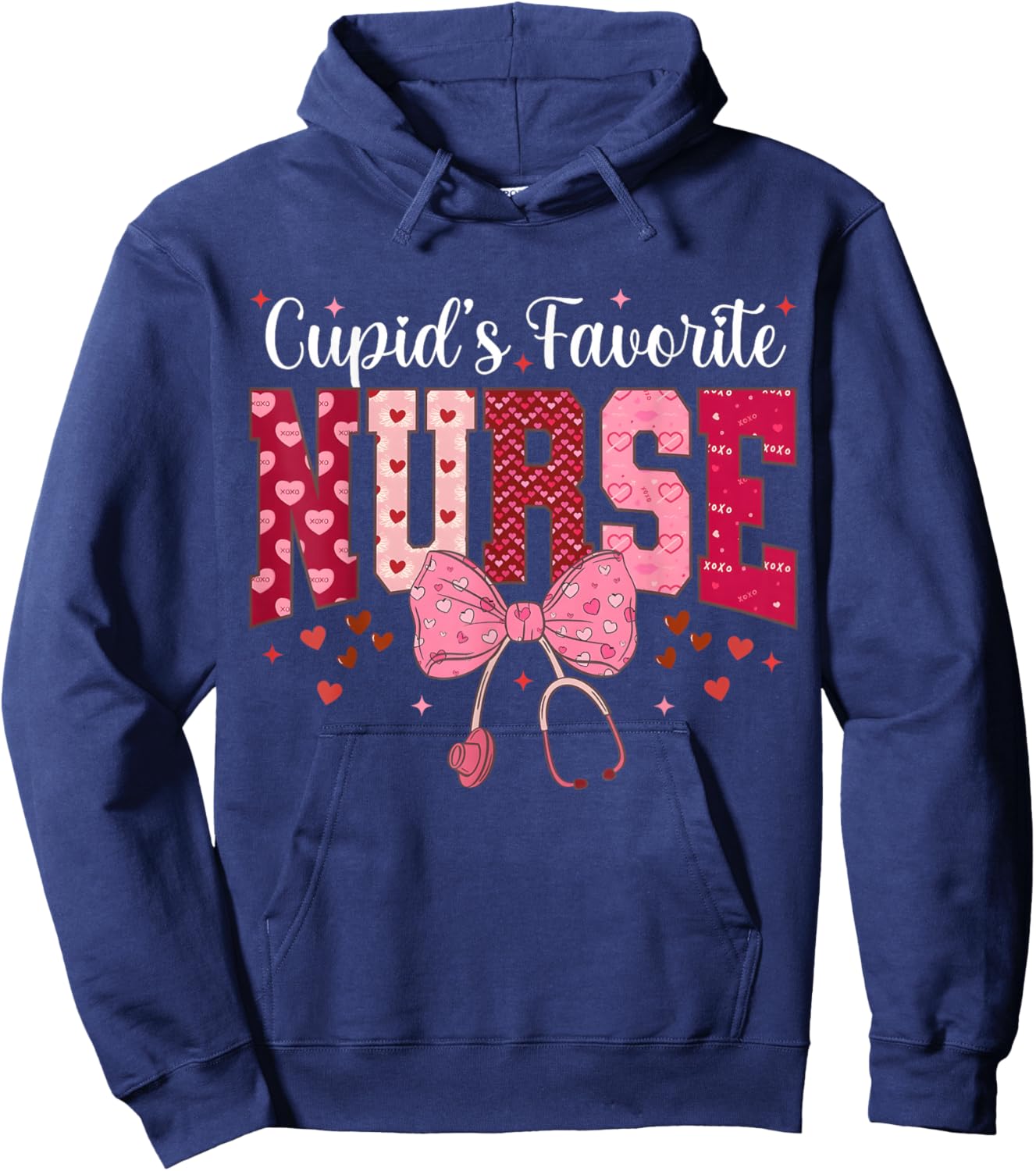 Valentines Day Nurse Cupids Favorite Nurse Er Rn Nurse Hoodie - Hoodie | Navy