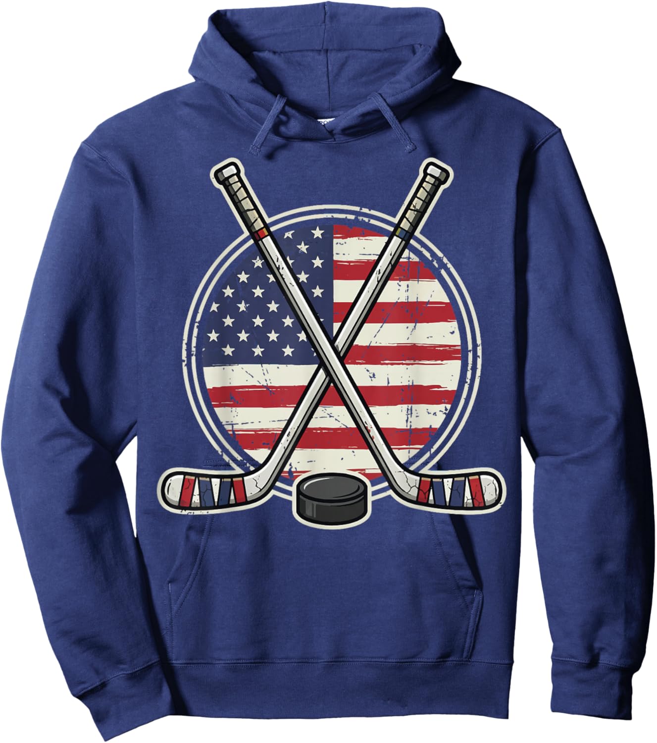 Ice Hockey USA Flag Hoodie - Hoodie | Navy