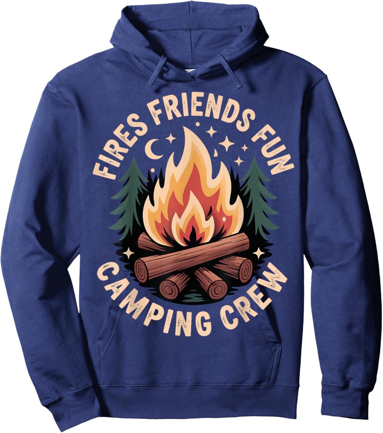 Fires Friends Fun Camping Crew Hoodie - Hoodie | Navy