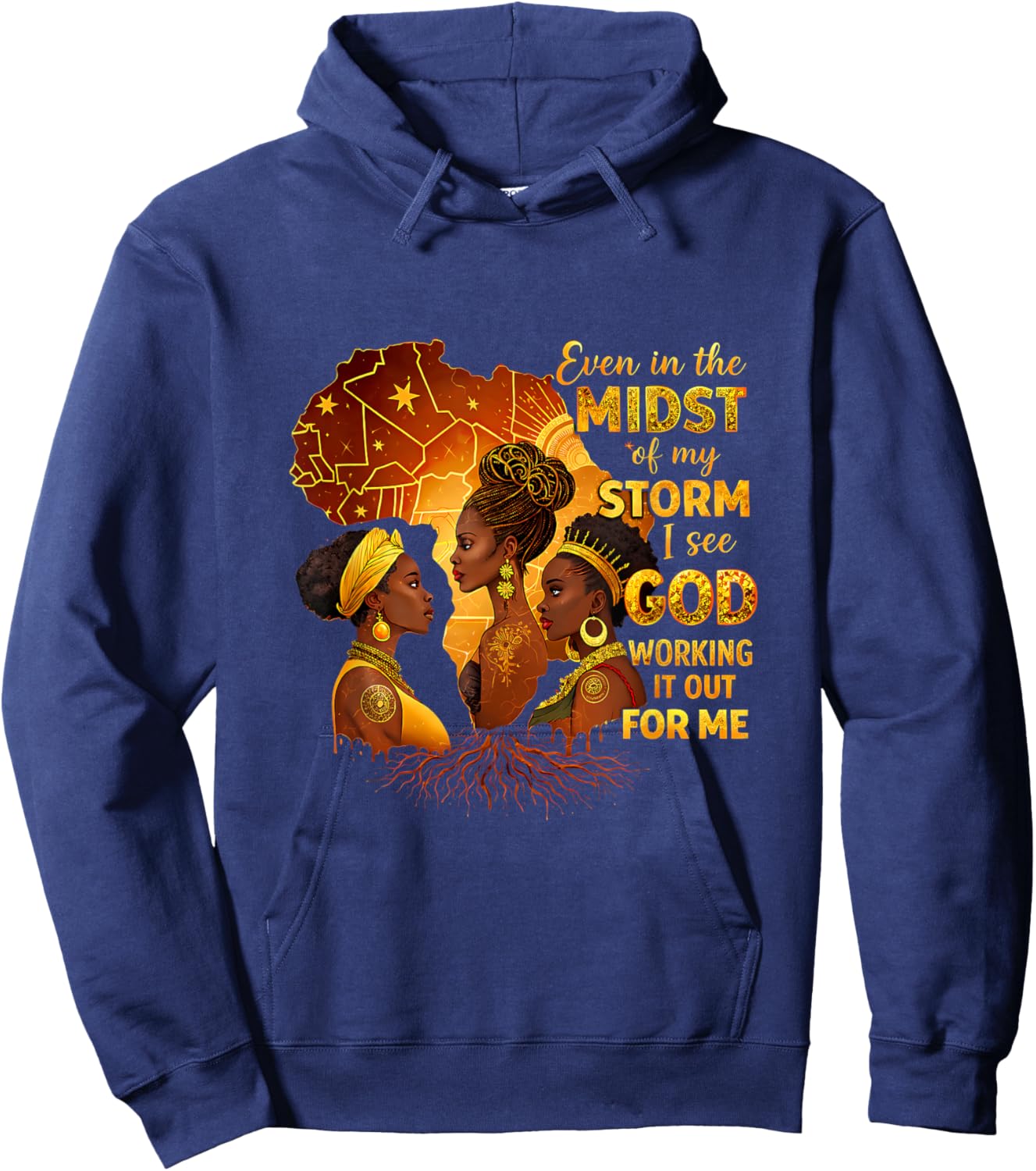 Queen Dope Blessed Afrocentric Melanin Black History Pride Hoodie - Hoodie | Navy