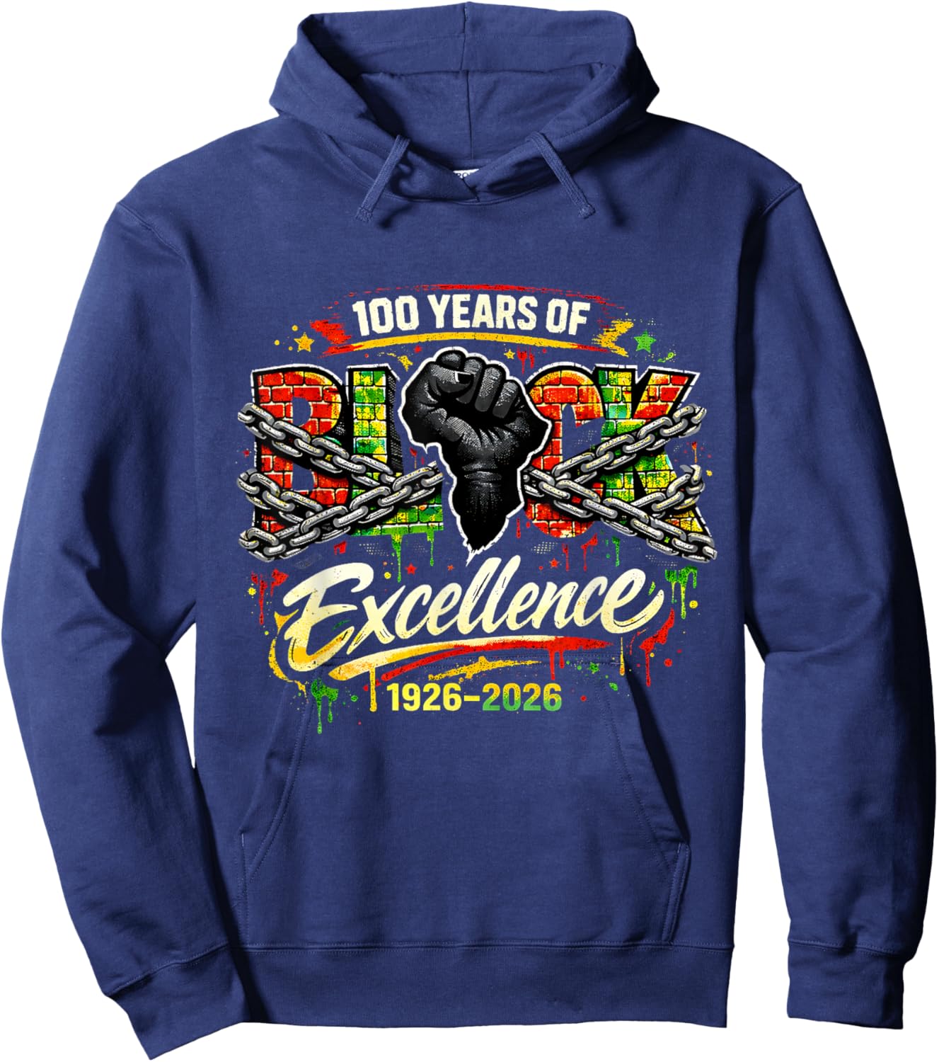 100 Years of Black Excellence BlackHistory Month 1926-2026 Hoodie - Hoodie | Navy