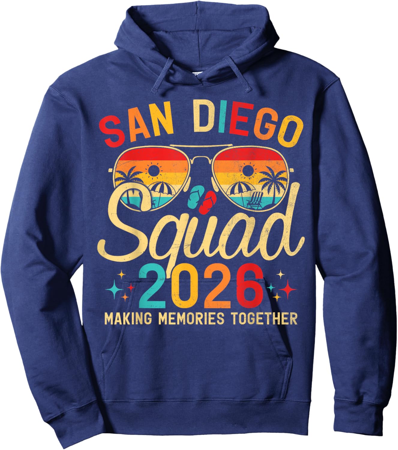 San Diego Beach CA Summer Vacation Family Trip 2026 Squad Hoodie - Hoodie | Navy