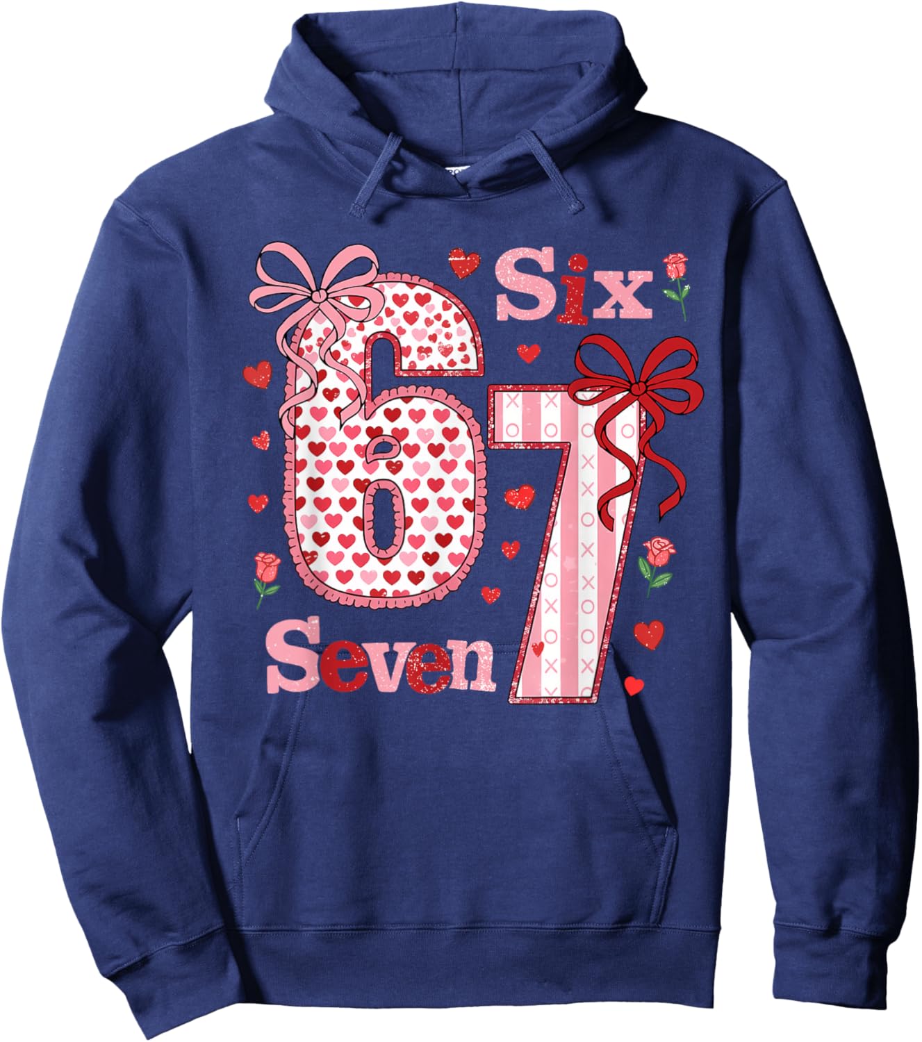 Funny 67 Valentine 6 7 Meme Six Seven Bruh Women Hoodie - Hoodie | Navy