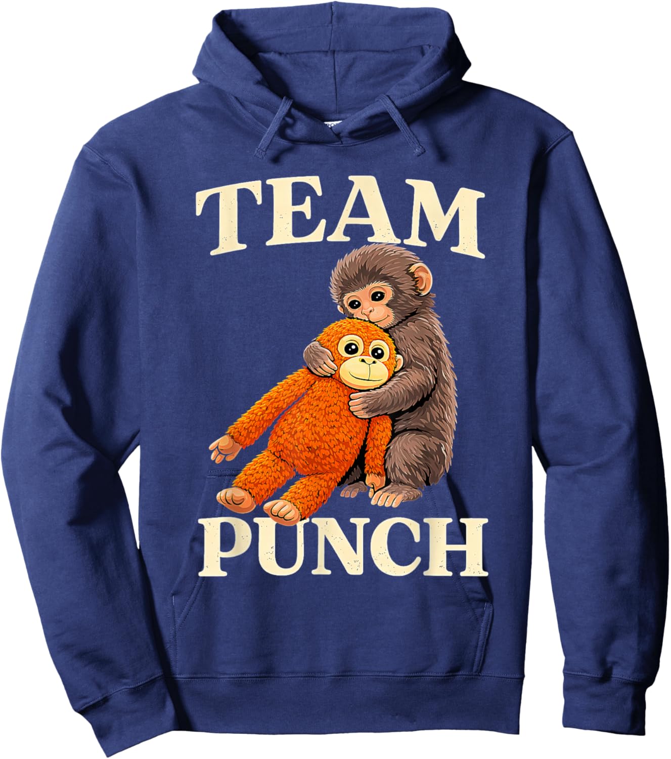 Retro Cute Monkey Punch Ultimately i Have to be Brave Viral Hoodie - Hoodie | Navy