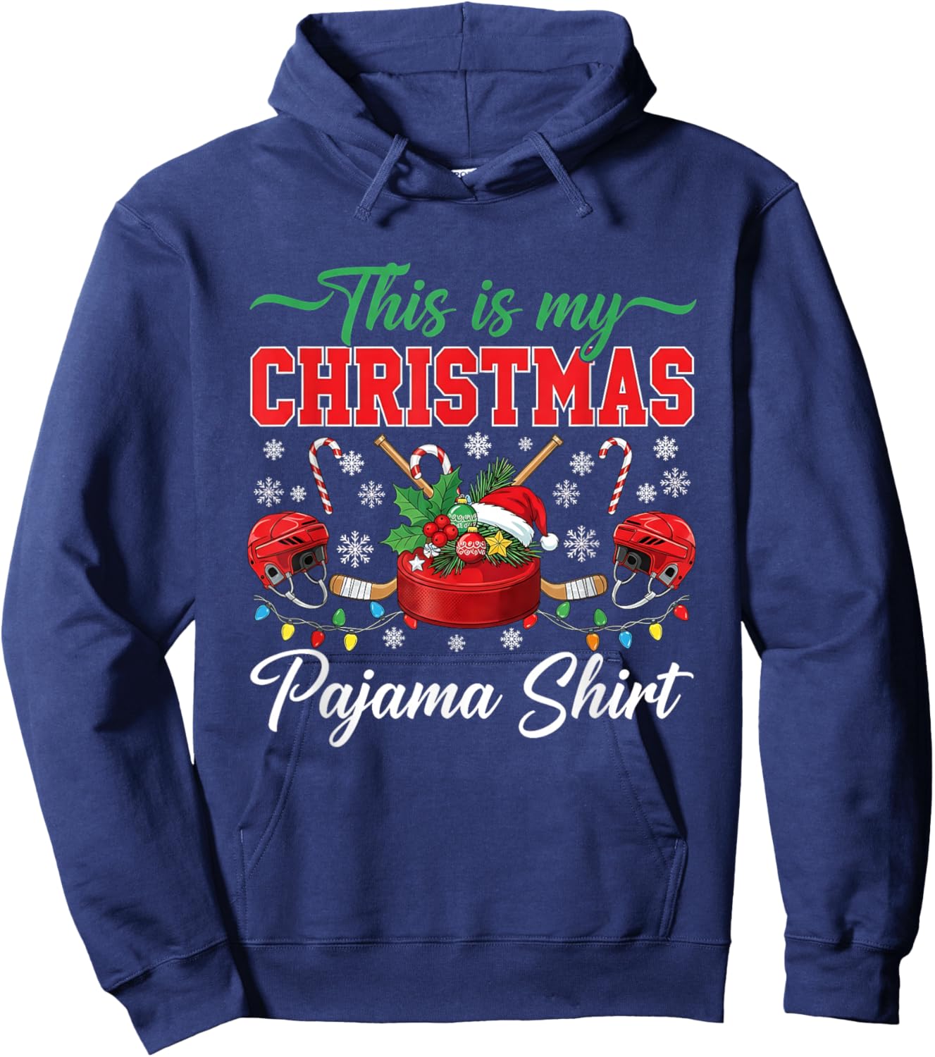 Ice Hockey Santa Christmas Team Most Likely Play Trending Hoodie - Hoodie | Navy