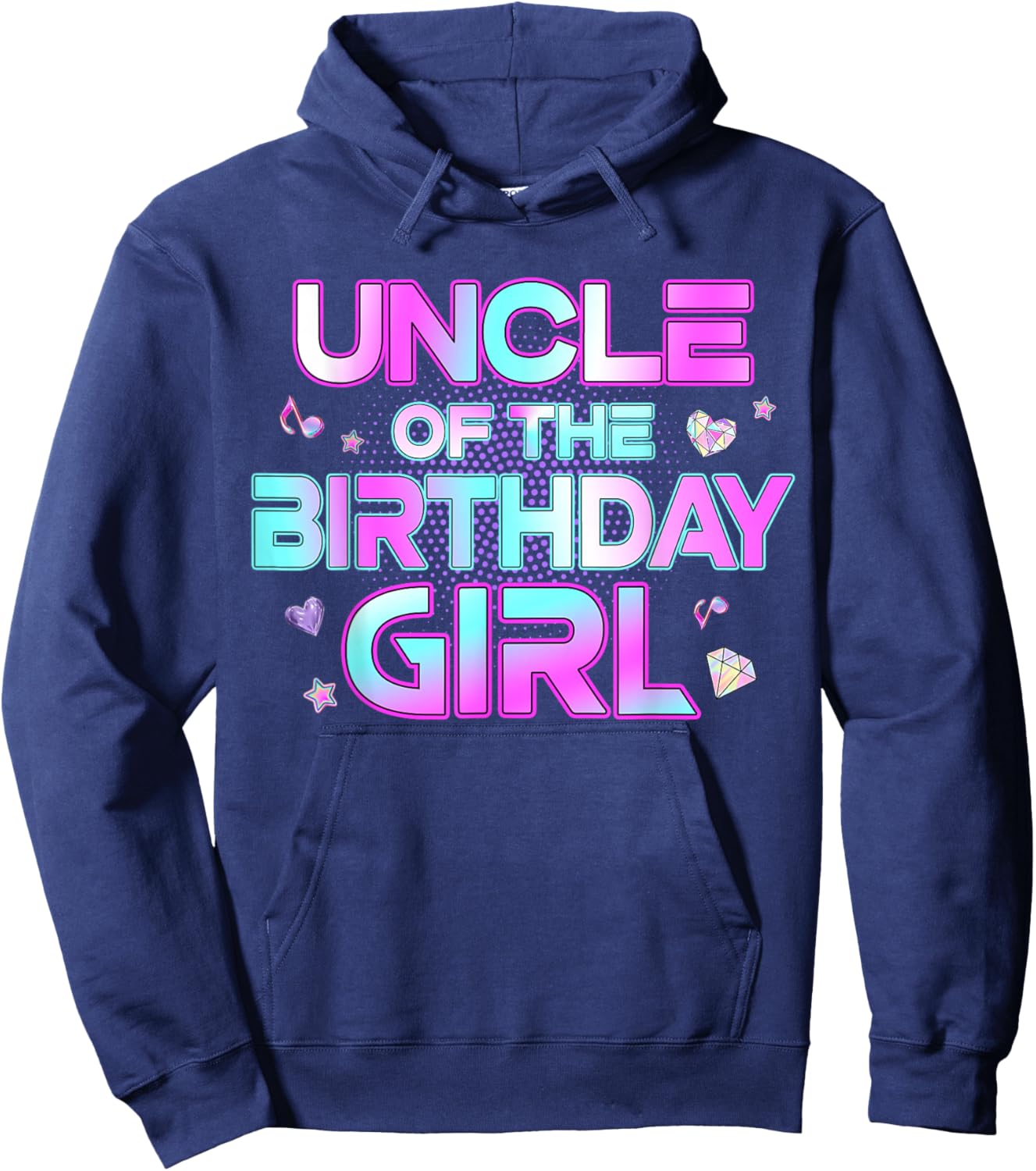 Uncle of The Birthday Girl Matching Family Birthday Party Hoodie - Hoodie | Navy