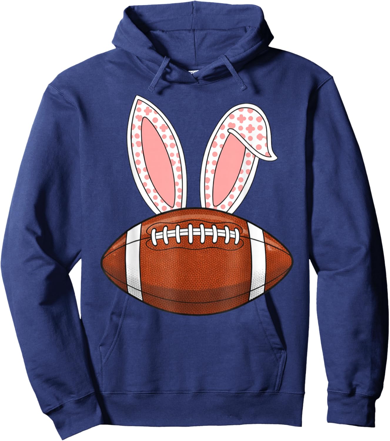 Bunny Ears American Football Fan Funny Easter Bunny Sports Hoodie - Hoodie | Navy