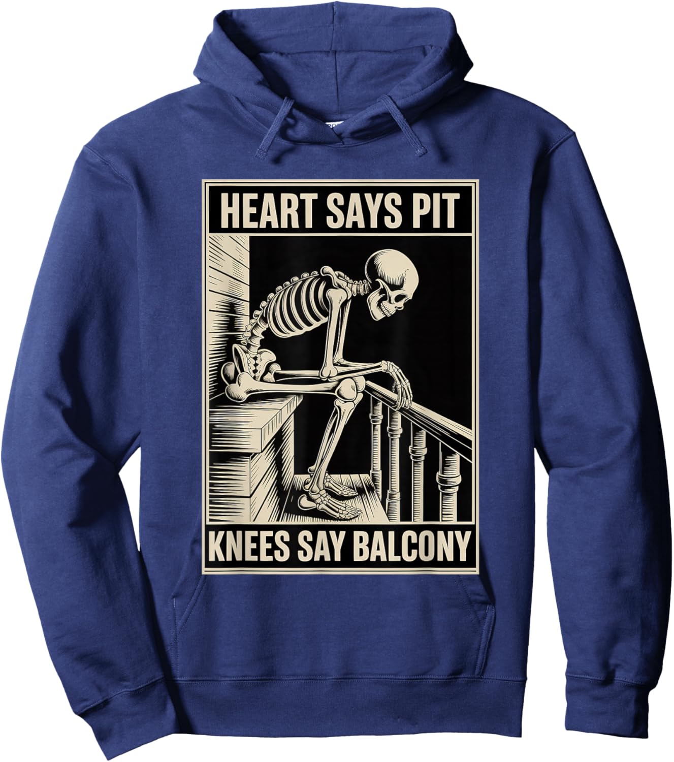 Heart Says Pit Knees Say Balcony Rock Music Concert Funny Hoodie - Hoodie | Navy