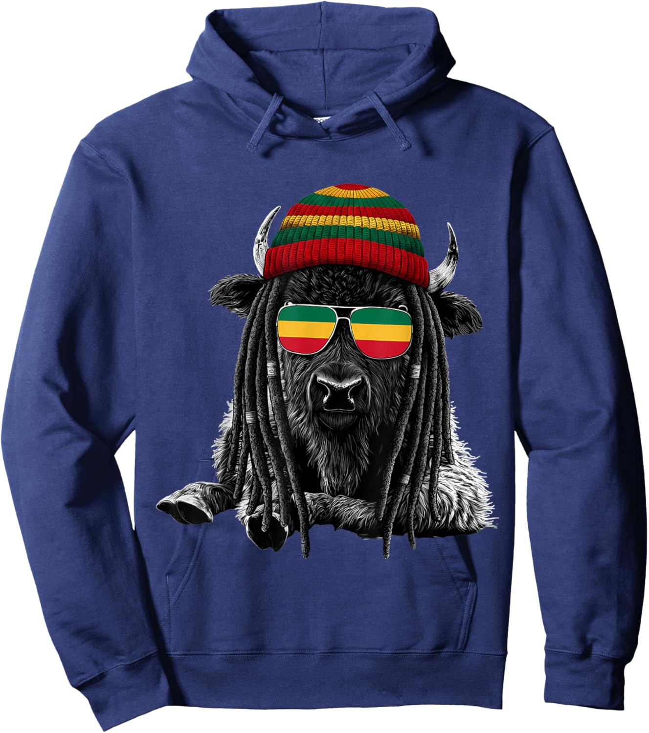 Rasta Reggae Music Rastafarian Roots Jamaican Rastafari Hoodie - Hoodie | Navy