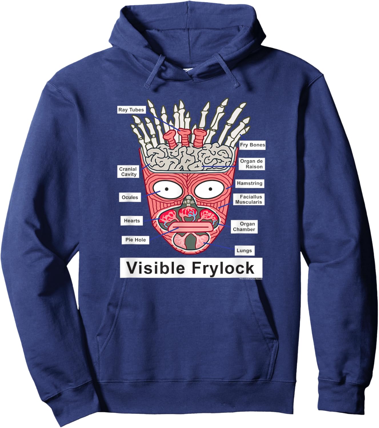 ATHF Visible Frylock Medical Diagram Funny Cartoon Hoodie - Hoodie | Navy