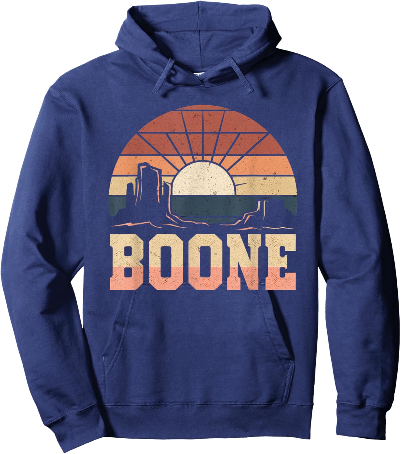 Boone Family Name I Love Boone 80's Vintage NC Retro Hoodie - Hoodie | Navy