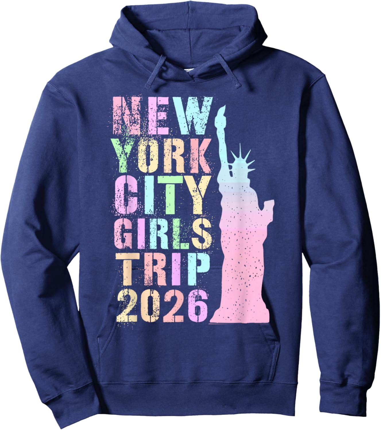 Kids NEW YORK City Girls Trip Moms 2026 Vacay Cruise Hoodie - Hoodie | Navy