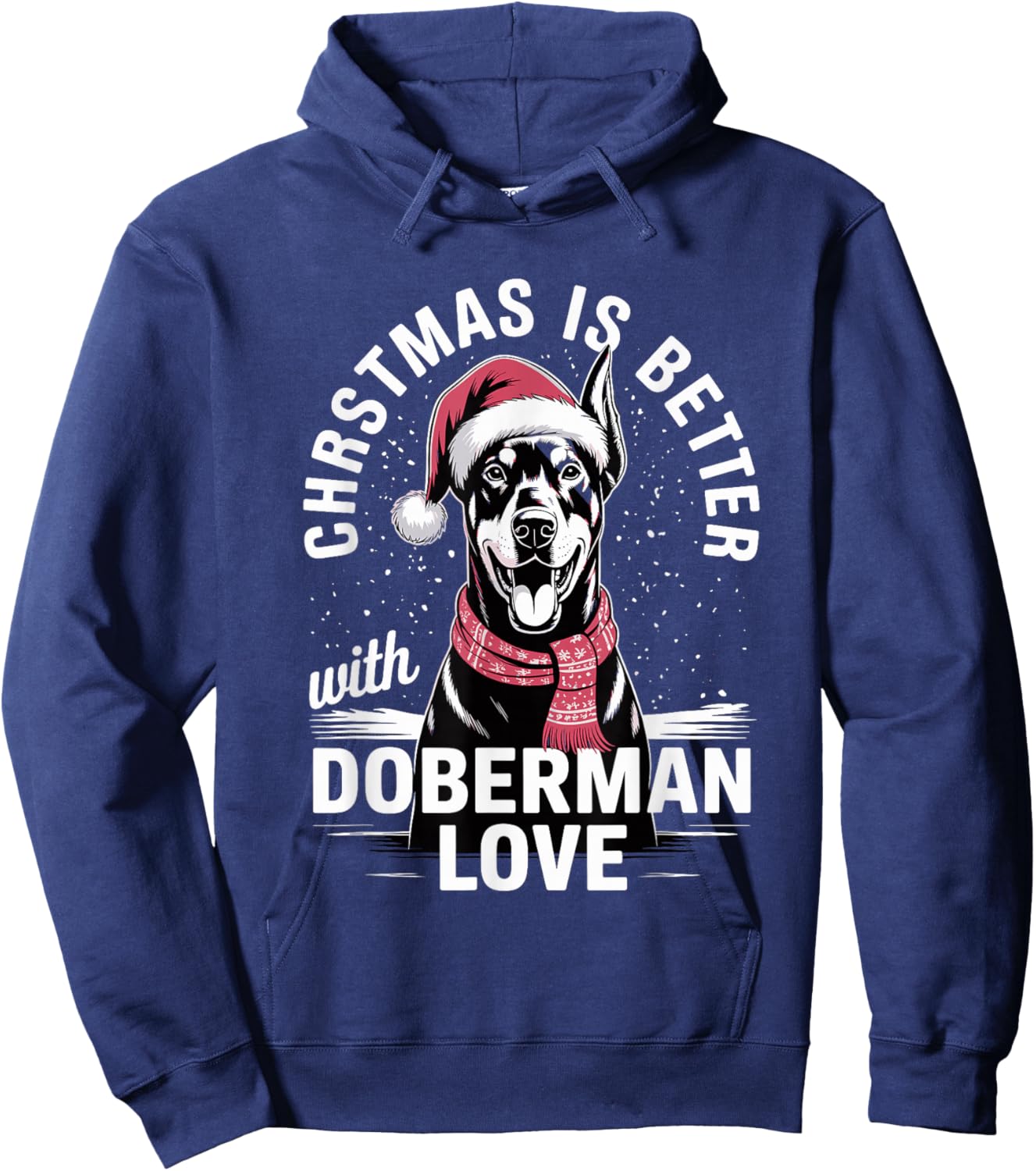 Cute Xmas Christmas is Better with Doberman Pinscher Love Hoodie - Hoodie | Navy
