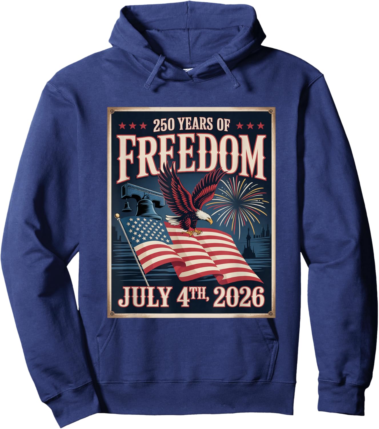 250 Years of Freedom, God Bless America Hoodie - Hoodie | Navy