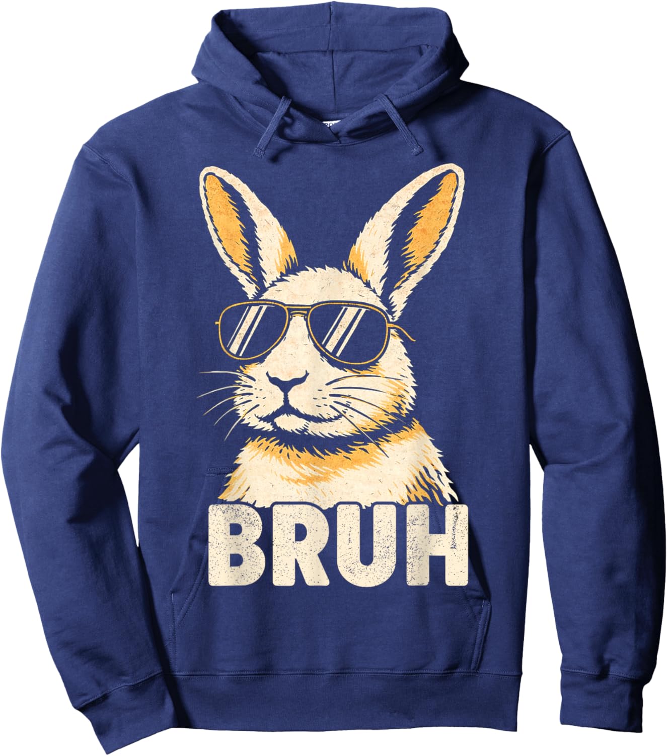 Bruh Bunny Meme Graphic Rabbit Men Kids Boys Bunny Hoodie - Hoodie | Navy