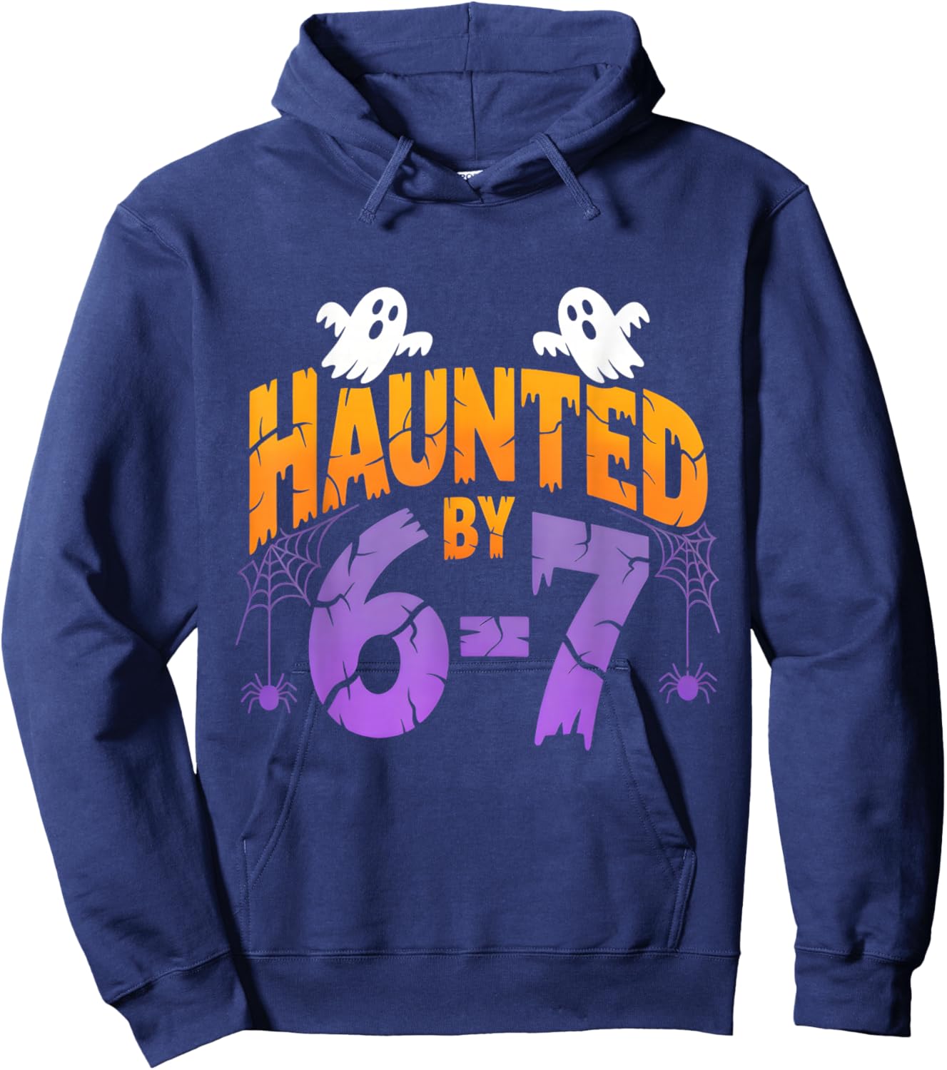 Retro 67 Halloween Haunted Spooky Six Seven 67 Halloween Hoodie - Hoodie | Navy