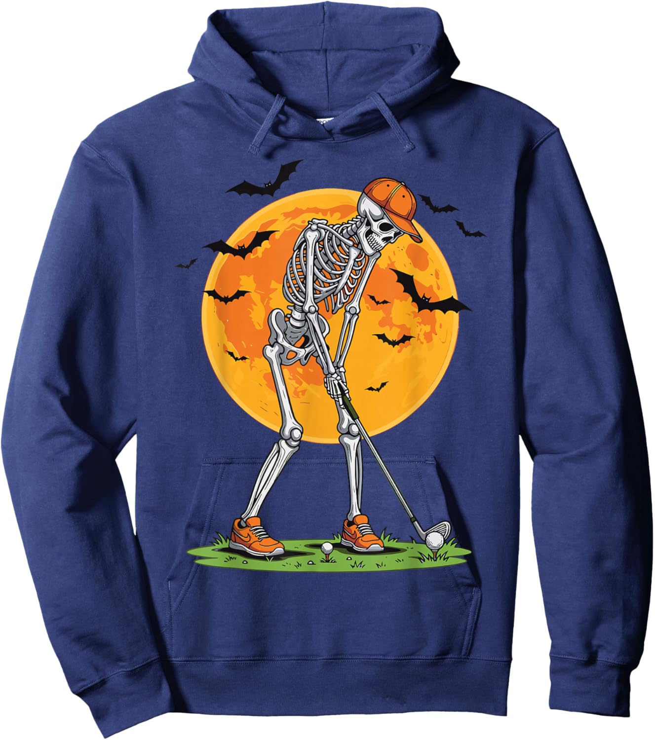 Golf Skeleton Costume Funny Halloween Golfer Hoodie - Hoodie | Navy