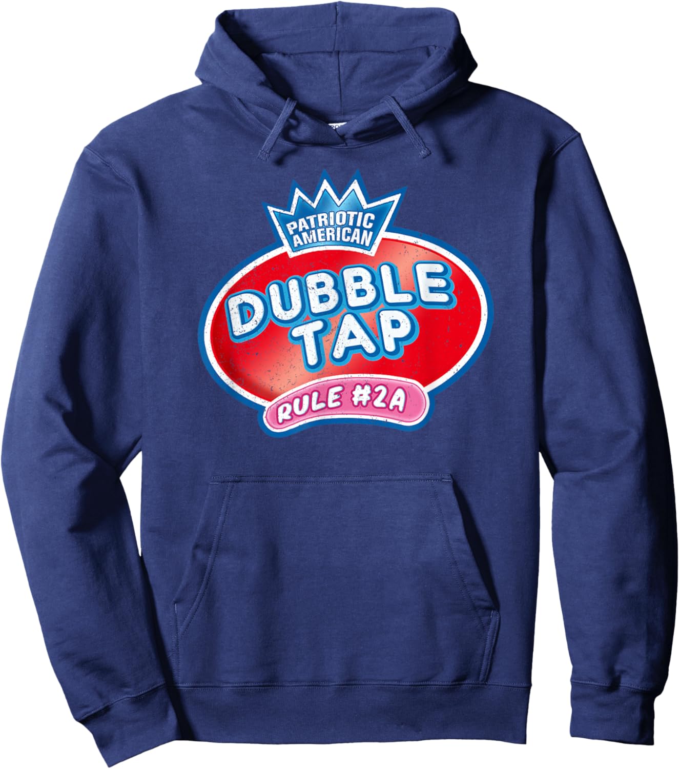 Retro Patriotic American Double Tap Rule 2A Vintage Grunge Hoodie - Hoodie | Navy