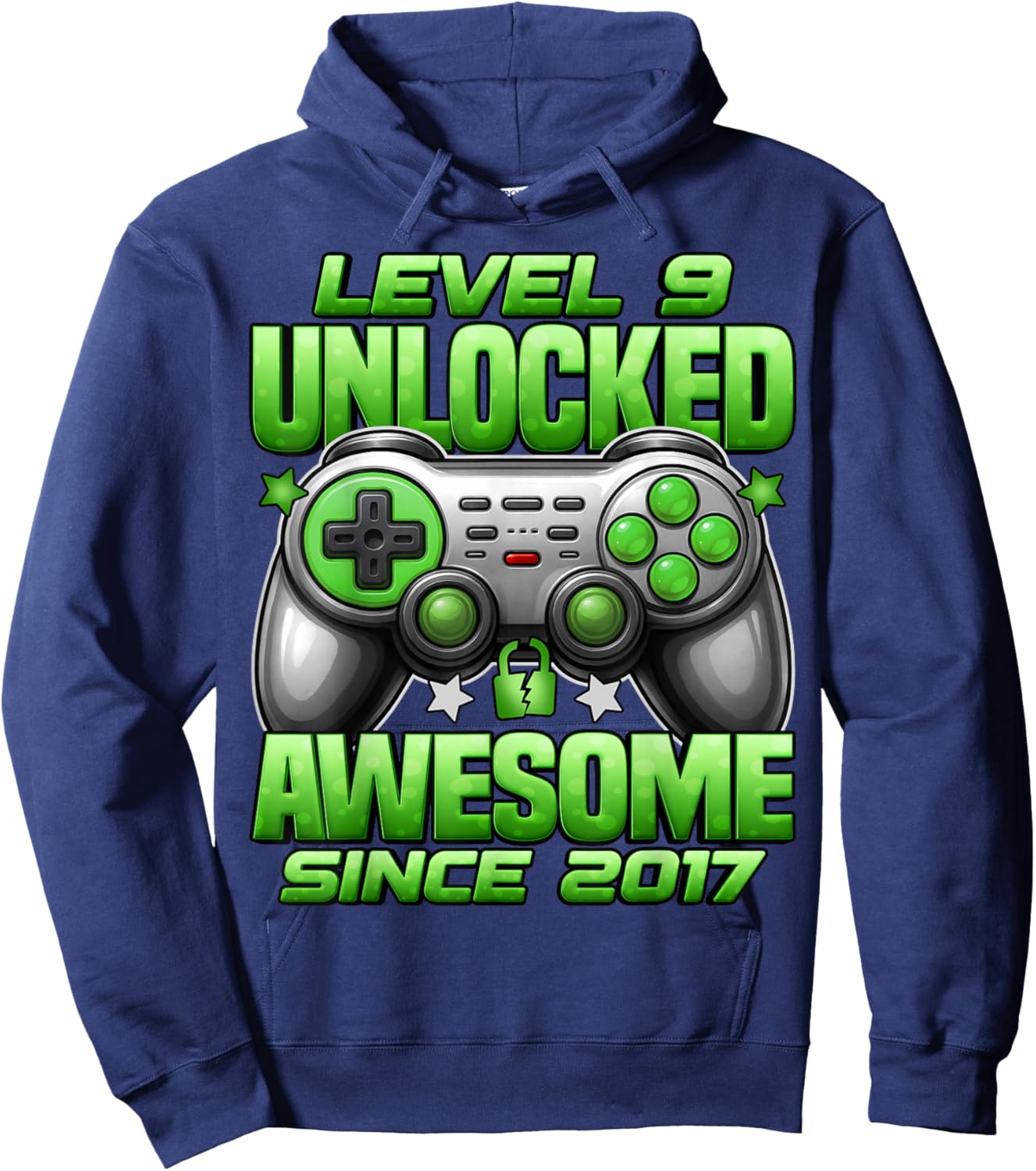 Level 9 Unlocked 9 Year Old Gifts for Boys 9th Birthday Boy Hoodie - Hoodie | Navy
