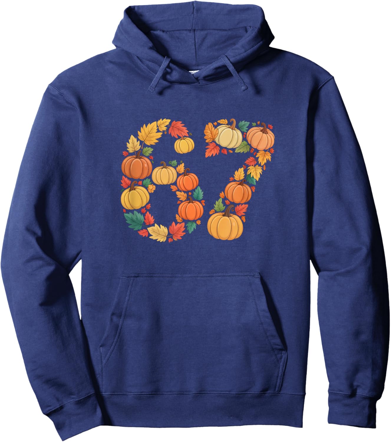 Funny 67 6 7 Fall Leaves for Teachers 67 Teacher Hoodie - Hoodie | Navy