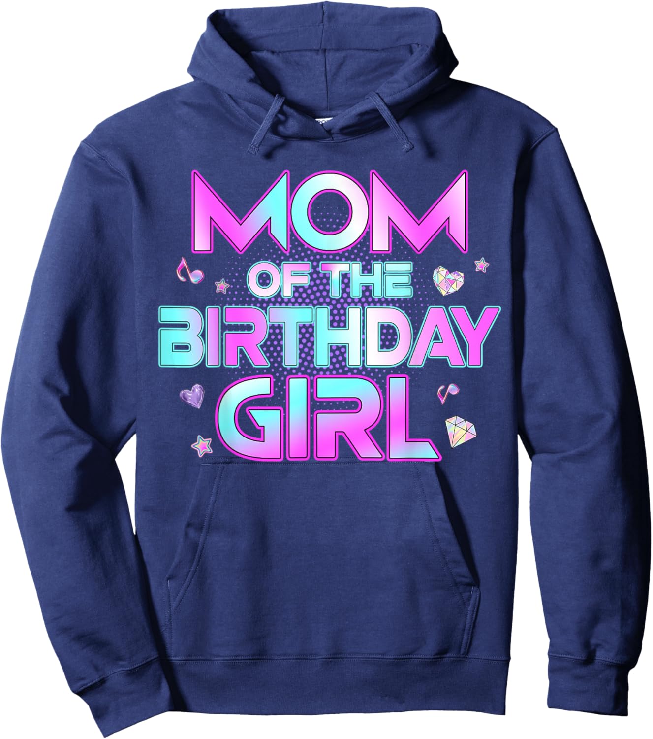 Mom of The Birthday Girl Matching Family Birthday Party Hoodie - Hoodie | Navy