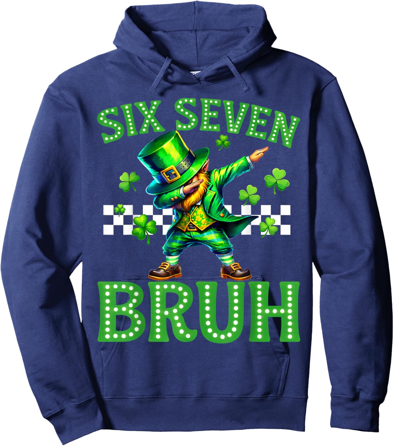 Boys st Patricks Day 67 Leprechaun Dab Six Seven Bruh Kids Hoodie - Hoodie | Navy