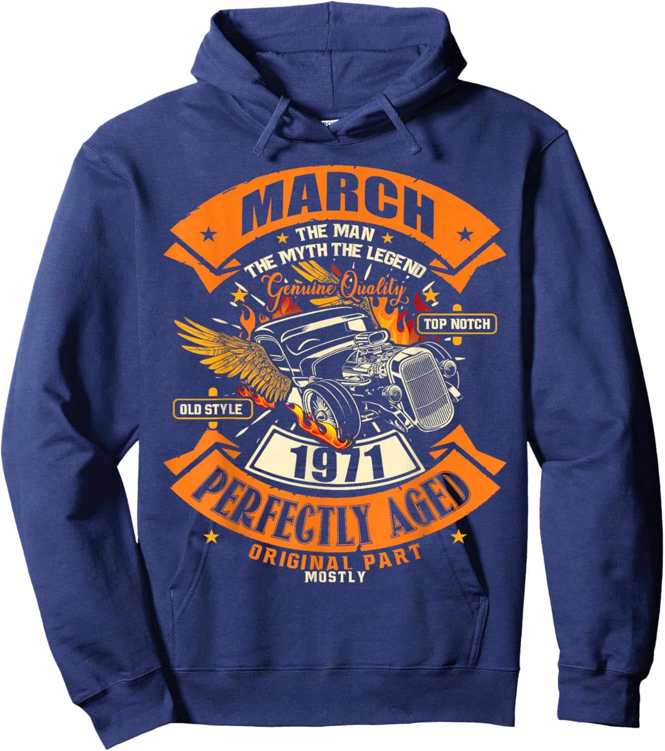 55th Birthday Gift Man Myth Legend March 1971 55 Yrs Old Hoodie - Hoodie | Navy