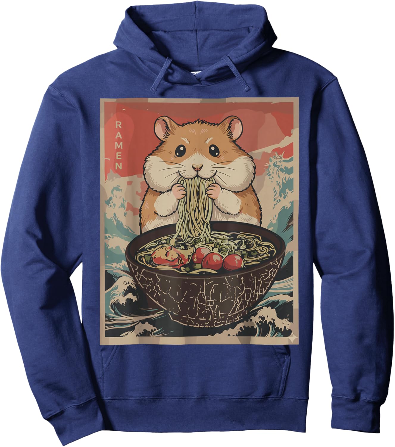 Funny Hamster Ramen Kawaii Anime Japanese Graphic Women Men Hoodie - Hoodie | Navy