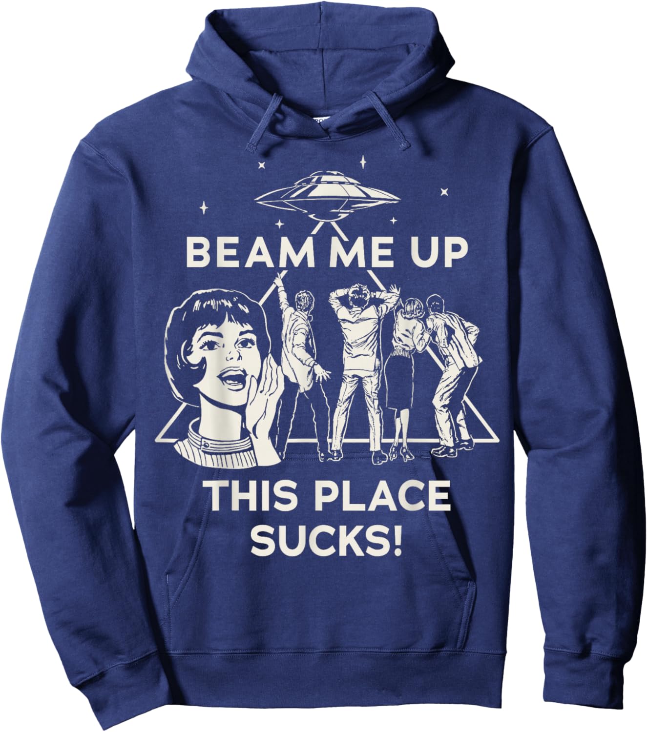 Stranger Things Season 5 Beam Me Up This Place Sucks! Hoodie - Hoodie | Navy