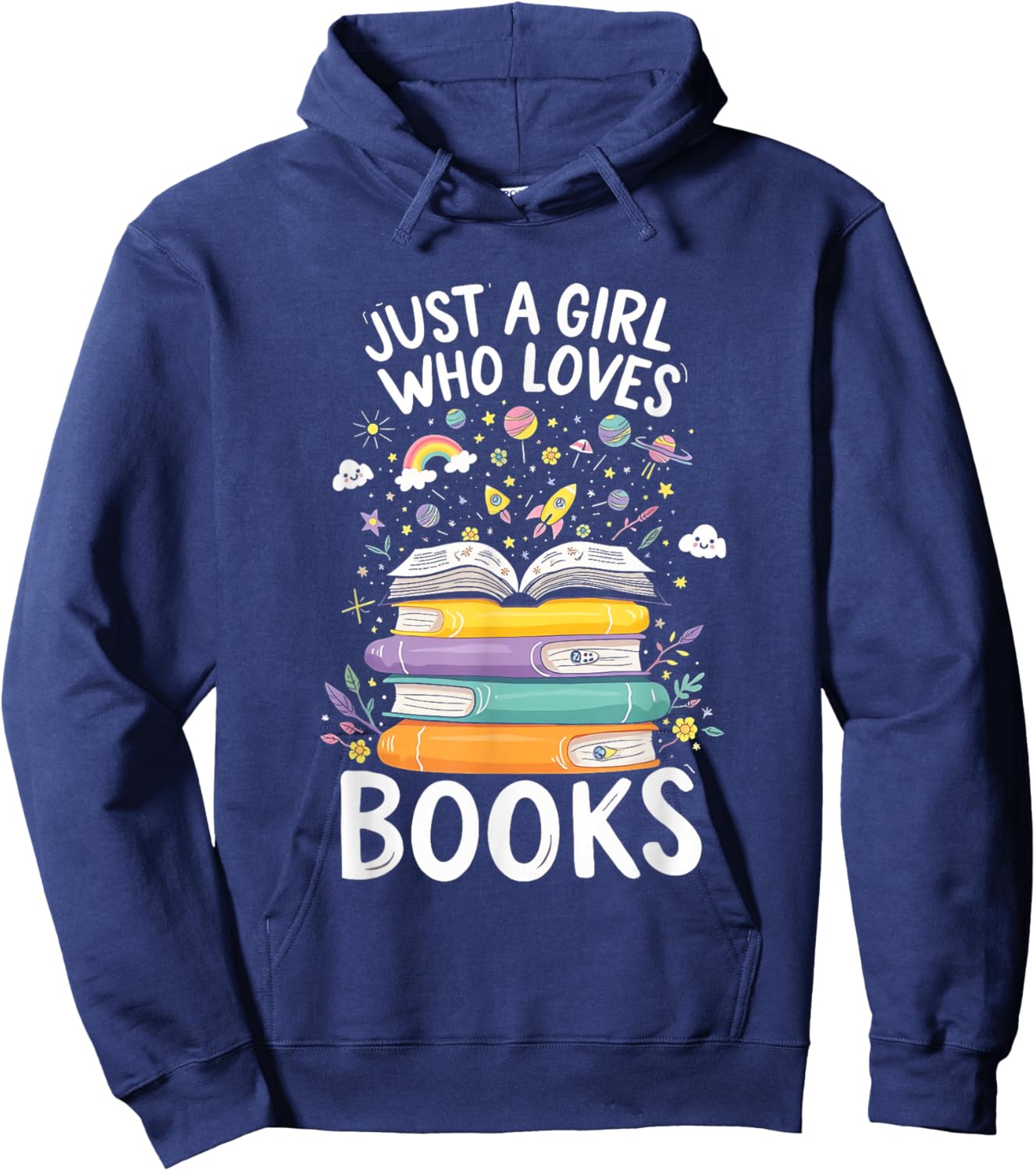 Bookworm Just a Girl Who Loves Books Literature Hoodie - Hoodie | Navy