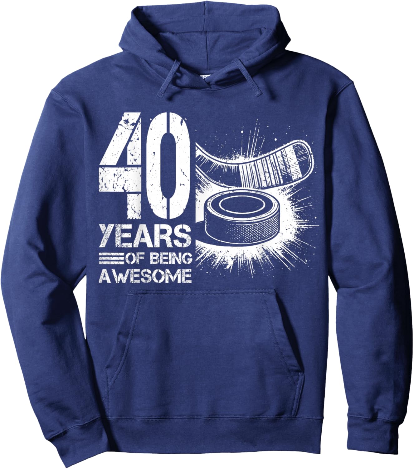 40th Birthday Men Icehockey Player Ice Hockey 40 Years Old Hoodie - Hoodie | Navy