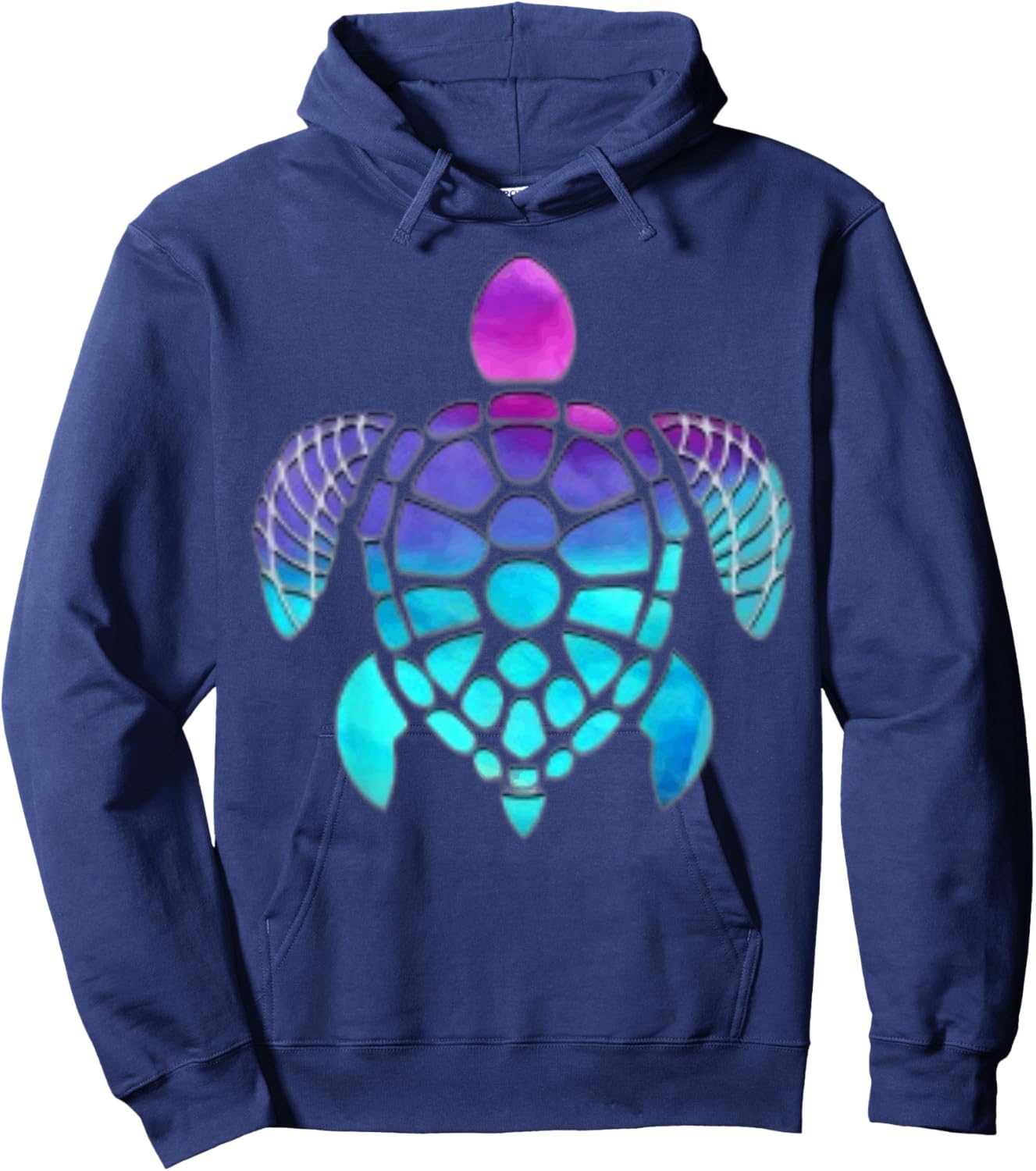 Purple Turquoise Turtle Light Silver Pattern Turtles Lover Hoodie - Hoodie | Navy