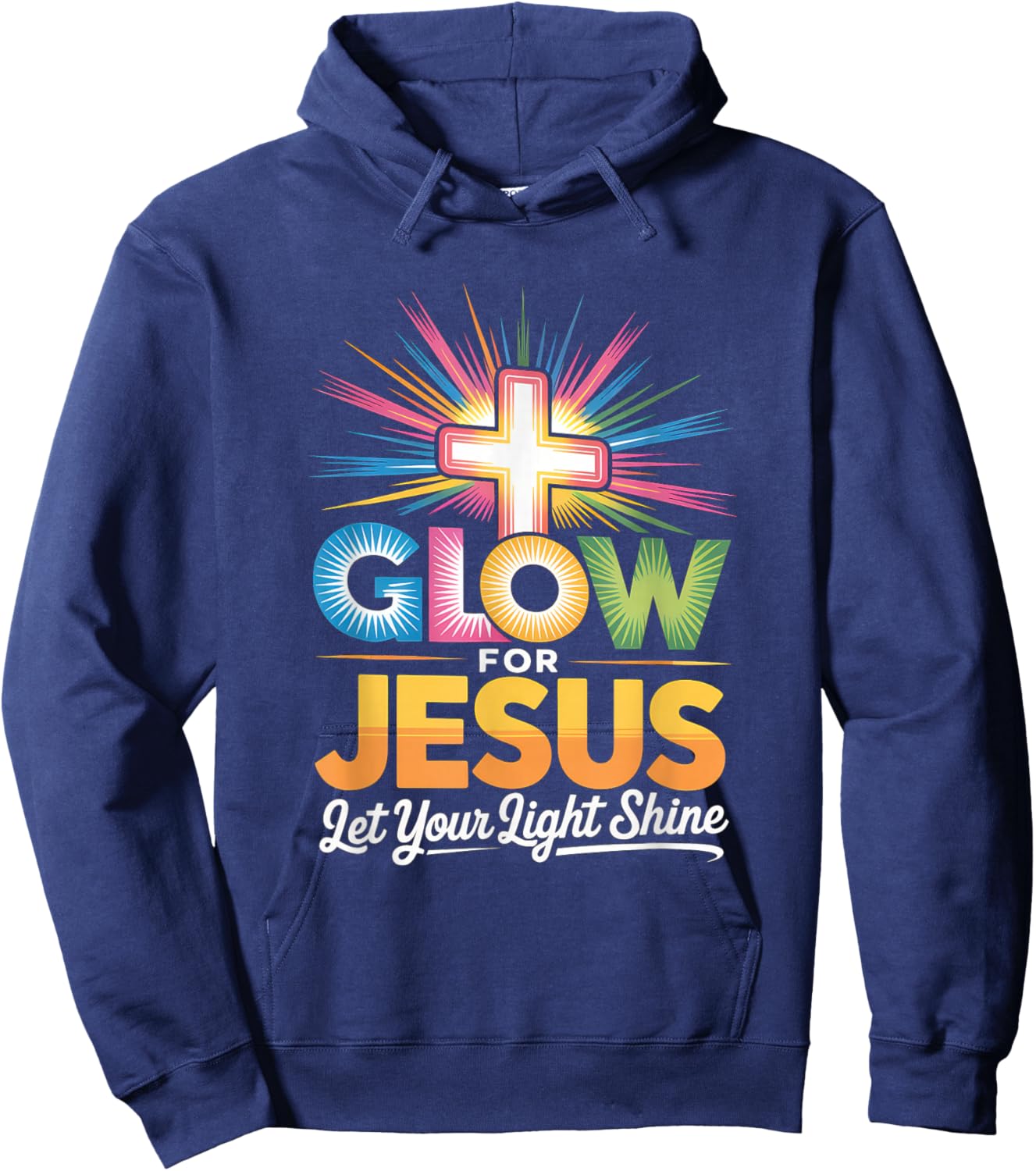 Glow for Jesus Christian Faith Lion God Christianity Hoodie - Hoodie | Navy