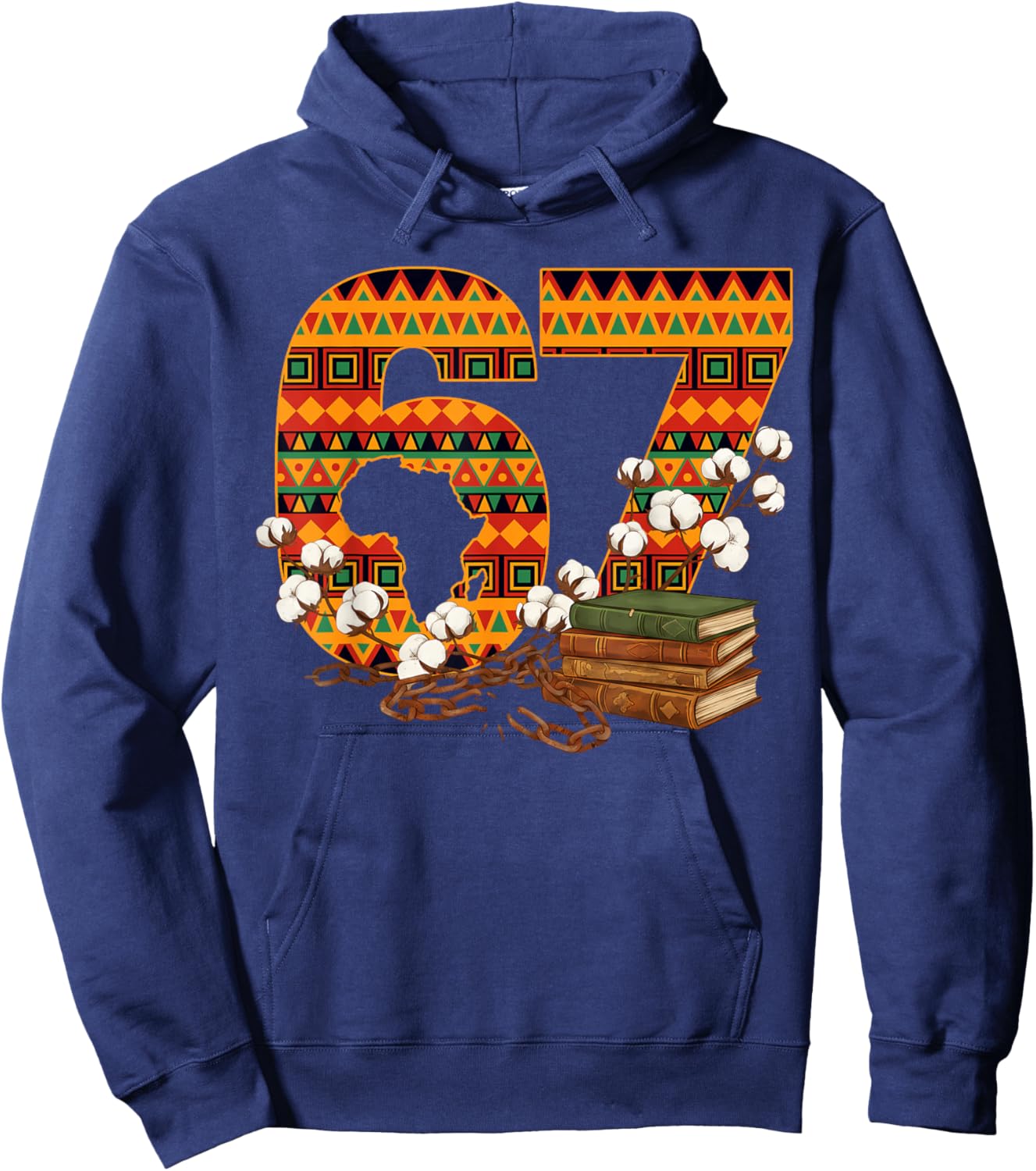 67 Black History Month Pride African Flag Six Seven 6 7 Meme Hoodie - Hoodie | Navy