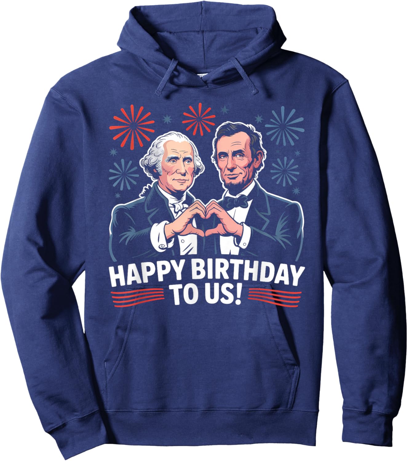 Funny George Washington Abraham Lincoln Birthday Presidents Hoodie - Hoodie | Navy