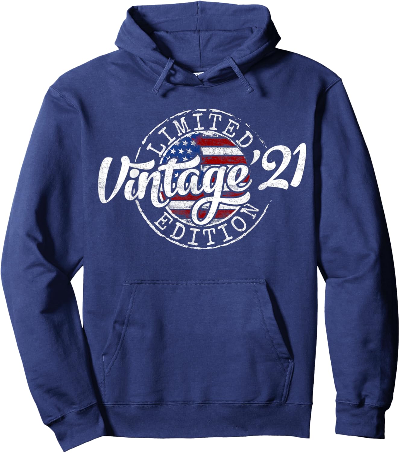 Vintage 2021 Stamp 5th Birthday Gift Boy Girl 5 Year Old Hoodie - Hoodie | Navy